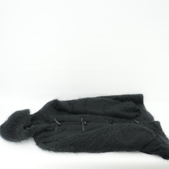 Vintage Shaggy MOHAIR SCOTTISH Wool Hooded Sweater Teddy Coat Size Large - Picture 10 of 12